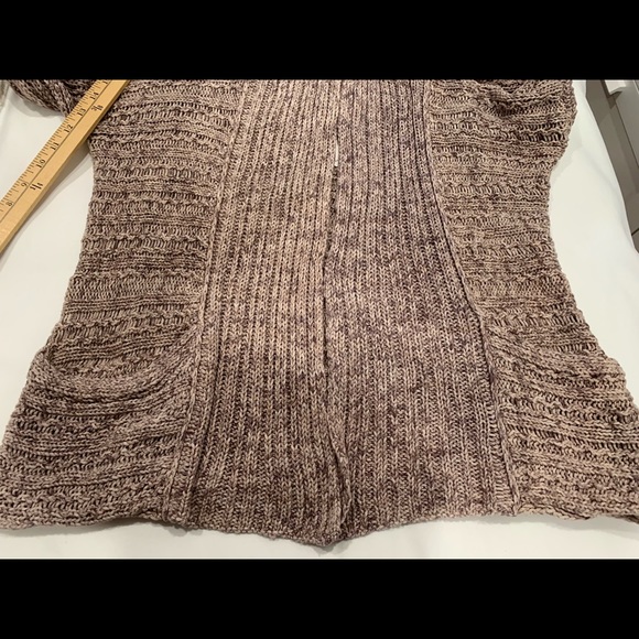 Free People Cable Knit Open Front Brown Cardigan M - Picture 3 of 10